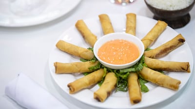 Chicken lumpiang Shanghai.