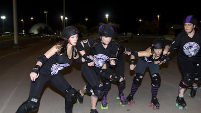 Some members of the Abu Dhabi Roller Derby will compete in the first international derby of the Mena region. Christopher Pike / The National