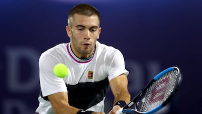 Borna Coric will play Roger Federer in the Dubai Duty Free Tennis Championships. Getty