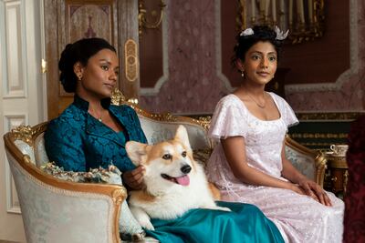 Simone Ashley and Charithra Chandran play Indian sisters Kate and as Edwina Sharma in 'Bridgerton. Photo: Netflix