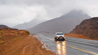 Clouds form on mountains in the Tabuk region. SPA