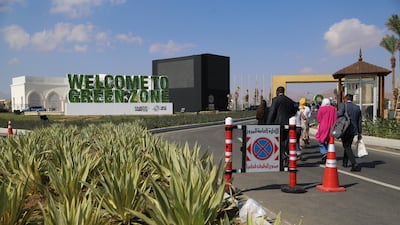 Visitors enter the Green Zone of the Cop27 climate summit in Sharm El Sheikh, Egypt. AP