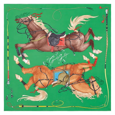 Carre 90 Grand Galop silk scarf. Photo: Hermes
