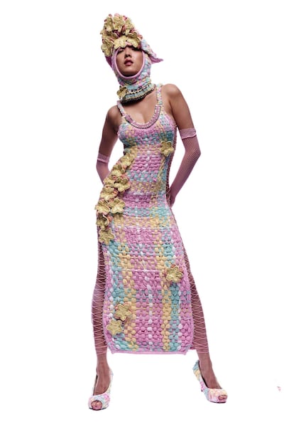 Tara Babylon is known for her colourful knitted looks. Tara Babylon / Instagram