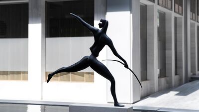 “I wanted them to be about movement,” he says. “As if there were not a part of them that was still.” Reem Mohammed / The National