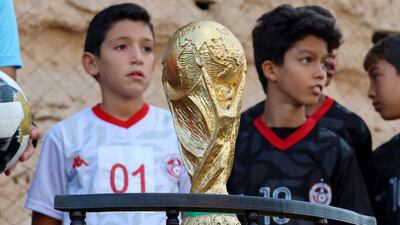 The children competed for a replica World Cup trophy.
