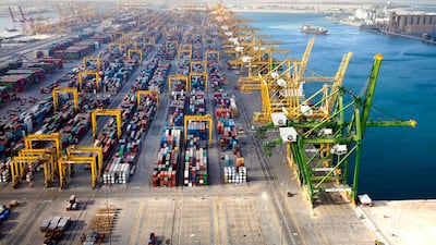 DP World's flagship Jebel Ali port in Dubai handled almost seven million TEU in the first half of 2022. Photo: DP World
