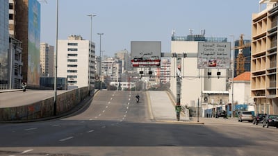 An empty highway in Beirut is seen after Lebanon declared a medical state of emergency on Sunday. Reuters