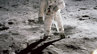 Astronaut Edwin 'Buzz' Aldrin walking on the moon in an iconic image taken by 'Apollo 11' commander and First Man on the Moon, Neil Armstrong, on 20 July 1969. Nasa