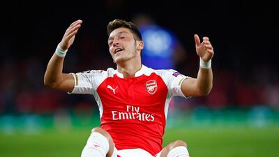 Mesut Ozil and his Arsenal teammates floundered against Olympiakos to leave their Champions League hopes hanging by a thread. Shaun Botterill / Getty Images