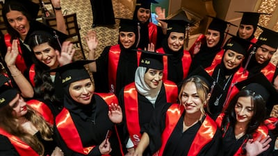 Sorbonne University Abu Dhabi students at their graduation ceremony at the Emirates Palace. Victor Besa / The National