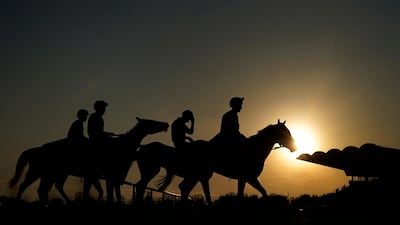 Runners return as the day draws to a close at Fairyhouse Racecourse in Ratoath, Ireland. Getty