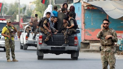 Afghan security forces transport detained prisoners who escaped from a jail after insurgents attacked a jail compound in Jalalabad, Afghanistan.REUTERS