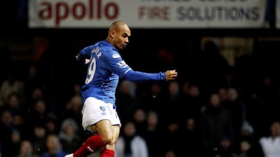 Danny Webber has seen it all; from early days at Manchester United to playing without pay during a stint at Portsmouth, left, in the Premier League and now at Accrington Stanley in League Two. Richard Heathcote / Getty Images