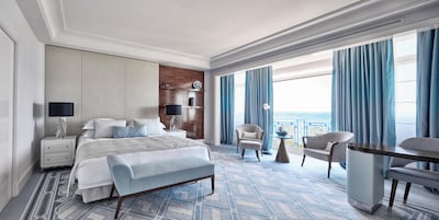 Inside a sea-view Prestige Suite, which starts at €4,800 ($5,400) per night. Photo: Hotel Martinez