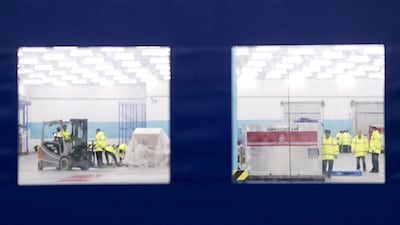 Emirates SkyCargo expanded its existing 80,000 square metres facility by another 11,000 sq metres, including 4,000 sq metres of temperature-controlled facility for pharma cargo. Reem Mohammed / The National