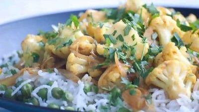 Spiced cauliflower with rice and peas. Courtesy Scott Price