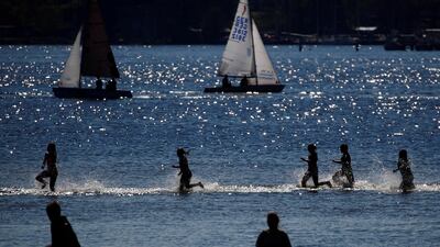 Water lovers enjoy the weather during the opening of the swimming season at the Strandbad Wannsee at Wannsee Lake in Berlin, Germany. Reuters