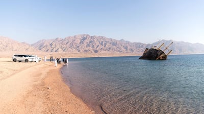 The site doesn't offer any signs of its existence, it just appears in the water. Reem Mohammed / The National