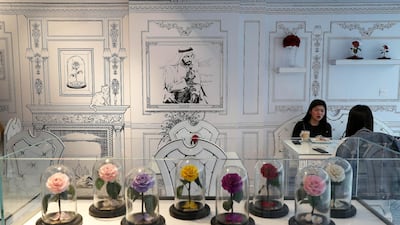 The cafe is designed as a 2D illustration. Pawan Singh / The National