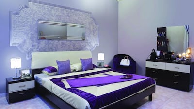 AFTER — Stylist solutions: Maali Al Mutairi’s room was large but needed to be carefully redesigned to make it more inviting and homely. Al Mutairi wanted an interior that combined modern British and American aesthetics, with a touch of 19th century French glamour. When painting the walls, the stylist used a rugging effect over the bed for a statement feature. Richness and texture were introduced through soft furnishings and linen. To give the room personality, warmth and romance, the stylist used textured Riviera chandeliers and bed lamps to create a patterned lighting effect.