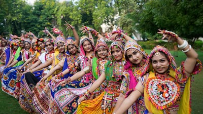 Garba dances are performed around the world, including in the UAE, during Navratri. AP