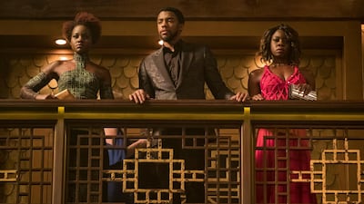 Lupita Nyong'o, Chadwick Boseman and Danai Gurira in 'Black Panther'. Courtesy Marvel Studios