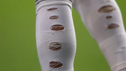 SANTA CLARA, CALIFORNIA - JUNE 22: A detailed view of the socks of Anis Hadj Moussa #11 of Algeria during the FIFA World Cup 2026 Group J match between Jordan and Algeria at San Francisco Bay Area Stadium on June 22, 2026 in Santa Clara, California. (Photo by Dean Mouhtaropoulos - FIFA/FIFA via Getty Images)