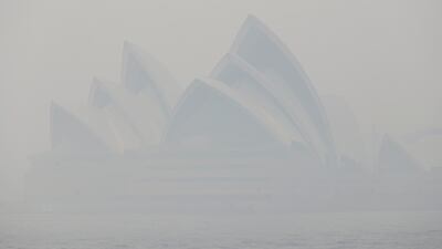 Thick smoke from wildfires shrouds the Opera House in Sydney, Australia, Tuesday, December 10, 2019. AP Photo