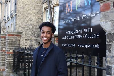 Hannad, transferred to London's MPW from a British school in Qatar, and has just sat his A-Levels. Photo: MPW