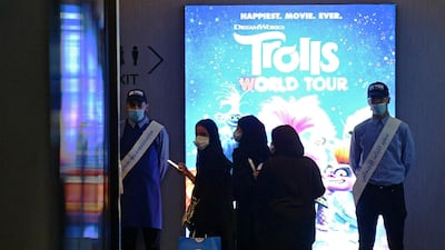Saudi women enter a movie theatre at a cinema in the Saudi capital Riyadh. AFP
