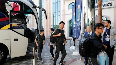 Kashima Antlers players arrive in Abu Dhabi for FIFA Club World Cup UAE 2018. Courtesy Fifa Club World Cup UAE 2018