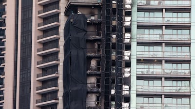 A fire broke out at a building that is part of a tower complex called 8 Boulevard Walk by Emaar at 2am on Monday.