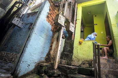 Covid testing in the slum favelas of Rio de Janeiro. Getty Images