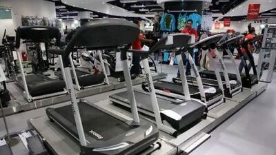 The price of a treadmill can vary by more than 1,000 dirhams between the UAE and Britain. Pawan Singh / The National