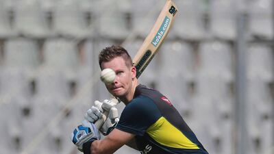 Australia's Steve Smith during a training session ahead of their first one-day international match against India, on Sunday, January 12. AP