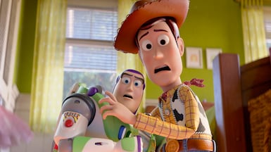 Buzz Lightyear, voiced by Tim Allen, and Woody, voiced by Tom Hanks, return in Toy Story 5. Photo: Disney/Pixar