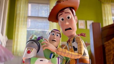 Buzz Lightyear, voiced by Tim Allen, and Woody, voiced by Tom Hanks, return in Toy Story 5. Photo: Disney/Pixar