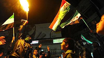 Syrians continue to show their opposition to President Bashar Al Assad in protests in Damascus on Wednesday.