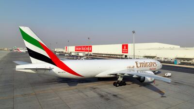 Emirates SkyCargo suspended operations at its DWC hub in April 2020 due to the pandemic. Photo: Emirates SkyCargo