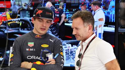 Max Verstappen speaks with Red Bull Racing team principal Christian Horner. Getty Images