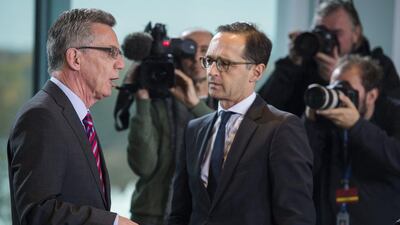 “This law declares war on deceivers and cheats,” German Justice Minister Heiko Maas, right, said. Odd Andersen / AFP