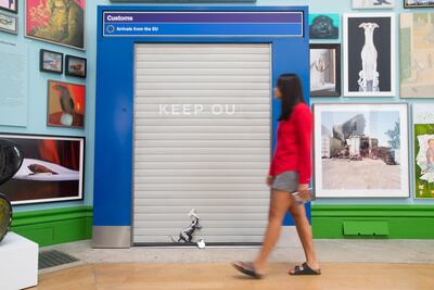 Banksy's 'Keep Ou'. David Parry/ Royal Academy of Arts