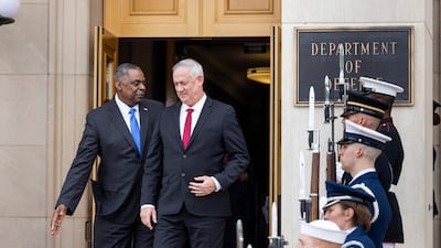 Mr Gantz was expected to ask for $1 billion from the US to replenish Israel's 'Iron Dome' missile defence system after its 11-day conflict with Hamas. EPA