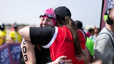 Special Olympics World Games open water swimming competition in La Mer. Reem Mohammed / The National