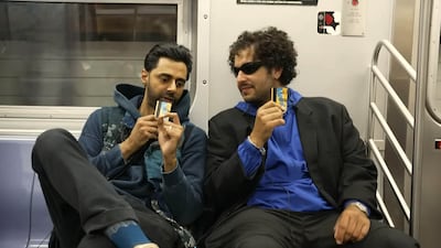 Hasan Minhaj on Subway Takes with Kareem Rahma. Photo: Subway Takes with Kareem Rahma