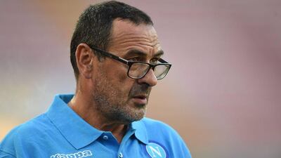 Napoli manager Maurizio Sarri observes his side during their Europa League match against Club Brugge on Thursday. Francesco Pecoraro / Getty Images / September 17, 2015