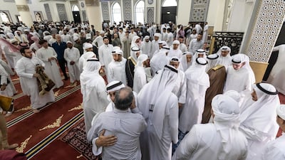 Muslims exchange greetings