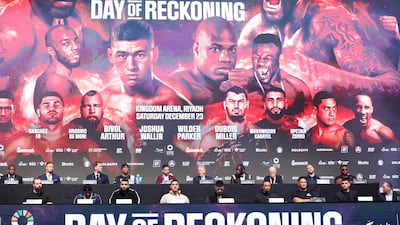 The 16 fighters who will take part in the 'Day Of Reckoning' card in Saudi Arabia. Getty Images