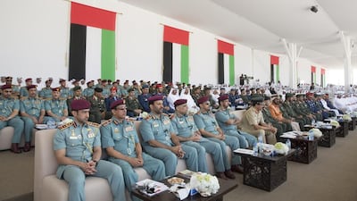 Sheikh Mohamed bin Tahnoon Al Nahyan and others attend the ceremony. Ryan Carter / Crown Prince Court of Abu Dhabi